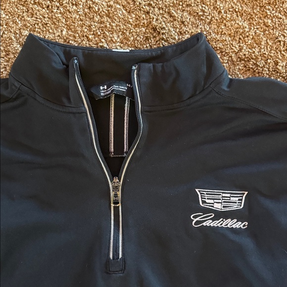 Men’s Under Armour black Cadillac 3/4 zip pullover long sleeve sz Large - Picture 2 of 2